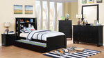 Marlee Black Wood Full Bed with Trundle