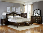 Marston Cherry Wood Cal King Storage Bed (Oversized)