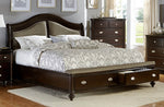 Marston Dark Cherry/Neutral Wood King Storage Bed