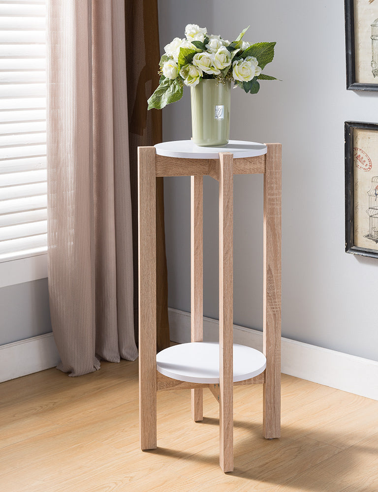 Martina Weathered White Wood End Table