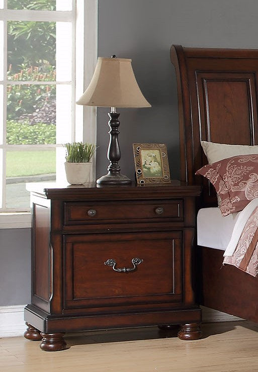 Marvelous Cherry Wood 2-Drawer Nightstand