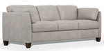 Matias Dusty White Leather Sofa with Sloped Armrests