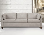 Matias Dusty White Leather Sofa with Sloped Armrests