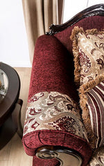 Matteo Burgundy Chenille Loveseat