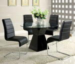 Mauna Black Wood/Glass Round Dining Table