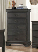 Mayville 5-Drawer Stained Gray Wood Chest