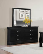 Mayville 6-Drawer Black Wood Dresser