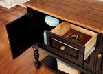 Mayville Black Wood Server w/ Antique Oak Top