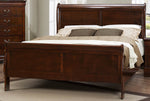 Mayville Burnished Brown Cherry Wood King Bed