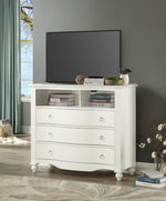 Meghan White Wood 3-Drawer Media Chest