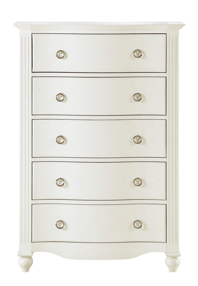 Meghan White Wood 5-Drawer Chest