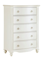 Meghan White Wood 5-Drawer Chest