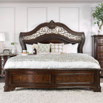 Menodora Brown Cherry Wood King Bed