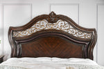 Menodora Brown Cherry Wood Queen Bed