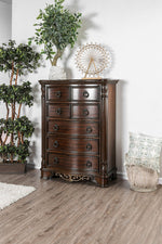 Menodora Brown Cherry Wood/Marble Chest