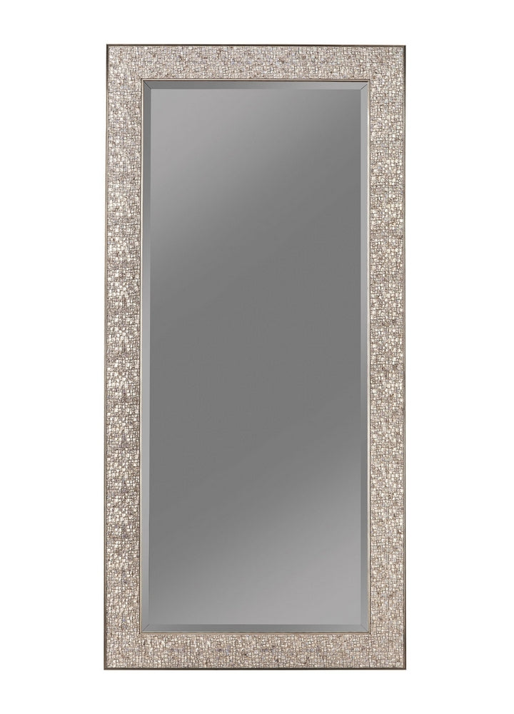 Michela Silver Sparkle Rectangular Mirror with Mosaic Frame