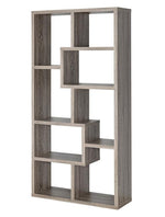 Miguela Weathered Grey Wood Bookcase