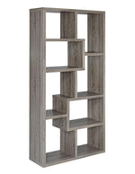 Miguela Weathered Grey Wood Bookcase