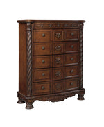 North Shore 6-Pc Dark Brown Wood Queen Sleigh Bedroom Set