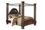 North Shore 7-Pc Dark Brown Wood King Canopy Bedroom Set (Oversized)