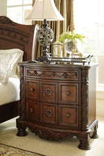 North Shore Dark Brown Wood 3-Drawer Nightstand