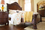 North Shore Dark Brown Wood Queen Poster Bed