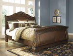 North Shore Dark Brown Wood Queen Sleigh Bed