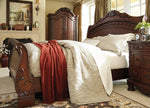 North Shore Dark Brown Wood Queen Sleigh Bed