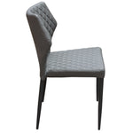 Milo 4 Grey Diamond Tufted Leatherette Side Chairs