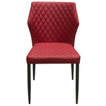 Milo 4 Red Diamond Tufted Leatherette Side Chairs