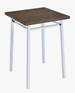 Nadie Oak Wood/Chrome Metal Counter Height Table