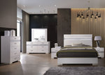 Naima II White High Gloss Acrylic Wood King Bed