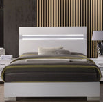 Naima II White High Gloss Acrylic Wood Queen Bed