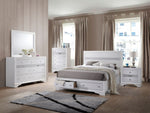 Naima White Wood King Bed with Storage