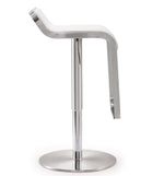 Napoli White Vegan Leather Adjustable Bar Stool