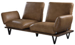 Narech Nutmeg Top Grain Leather Sofa with Swivel Seats