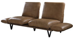 Narech Nutmeg Top Grain Leather Sofa with Swivel Seats