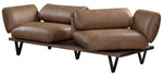 Narech Nutmeg Top Grain Leather Sofa with Swivel Seats