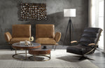 Narech Nutmeg Top Grain Leather Sofa with Swivel Seats