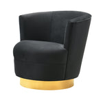 Noah Black Velvet Swivel Accent Chair