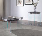 Noland Gray High Gloss Wood/Clear Glass Coffee Table