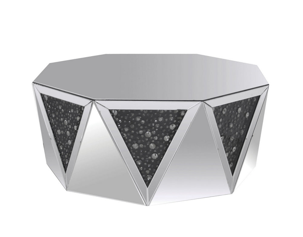 Noor Mirrored Coffee Table with Crystal Inserts