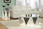 Noor Mirrored End Table with Crystal Inserts