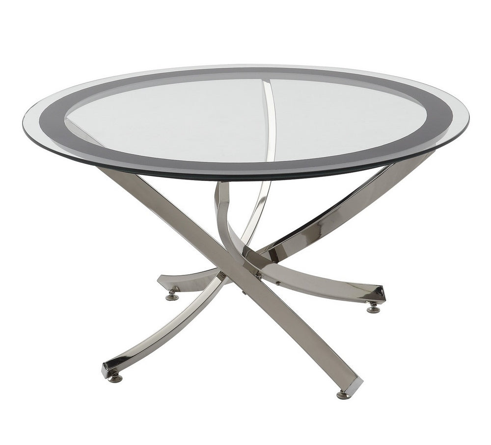 Norwood 2-Pc Chrome Table Set with Round Glass Top