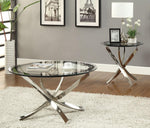 Norwood Chrome Coffee Table with Round Glass Top