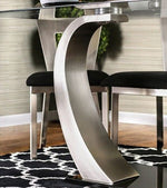 Nova Contemporary Silver & Black Dining Table