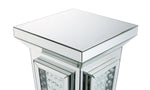 Nysa Mirrored Side Table with Faux Crystals Inlay