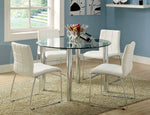 Oahu 2 White Leatherette/Metal Side Chairs