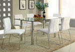 Oahu Clear Glass/Chrome Metal Dining Table