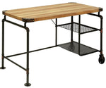 Olga Antique Black Metal/Wood Desk